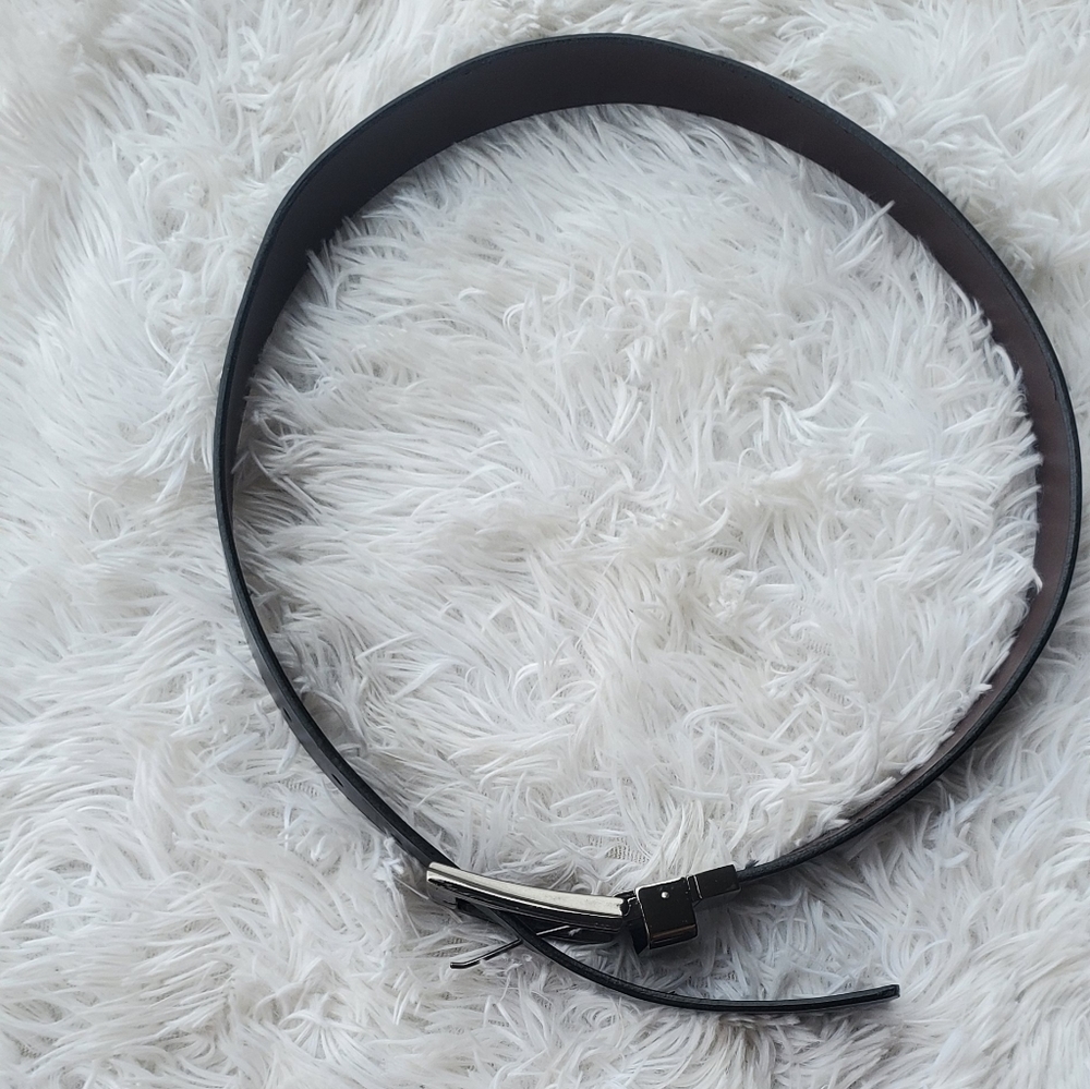 Mens Structure Brown Black Reversible Leather Belt
